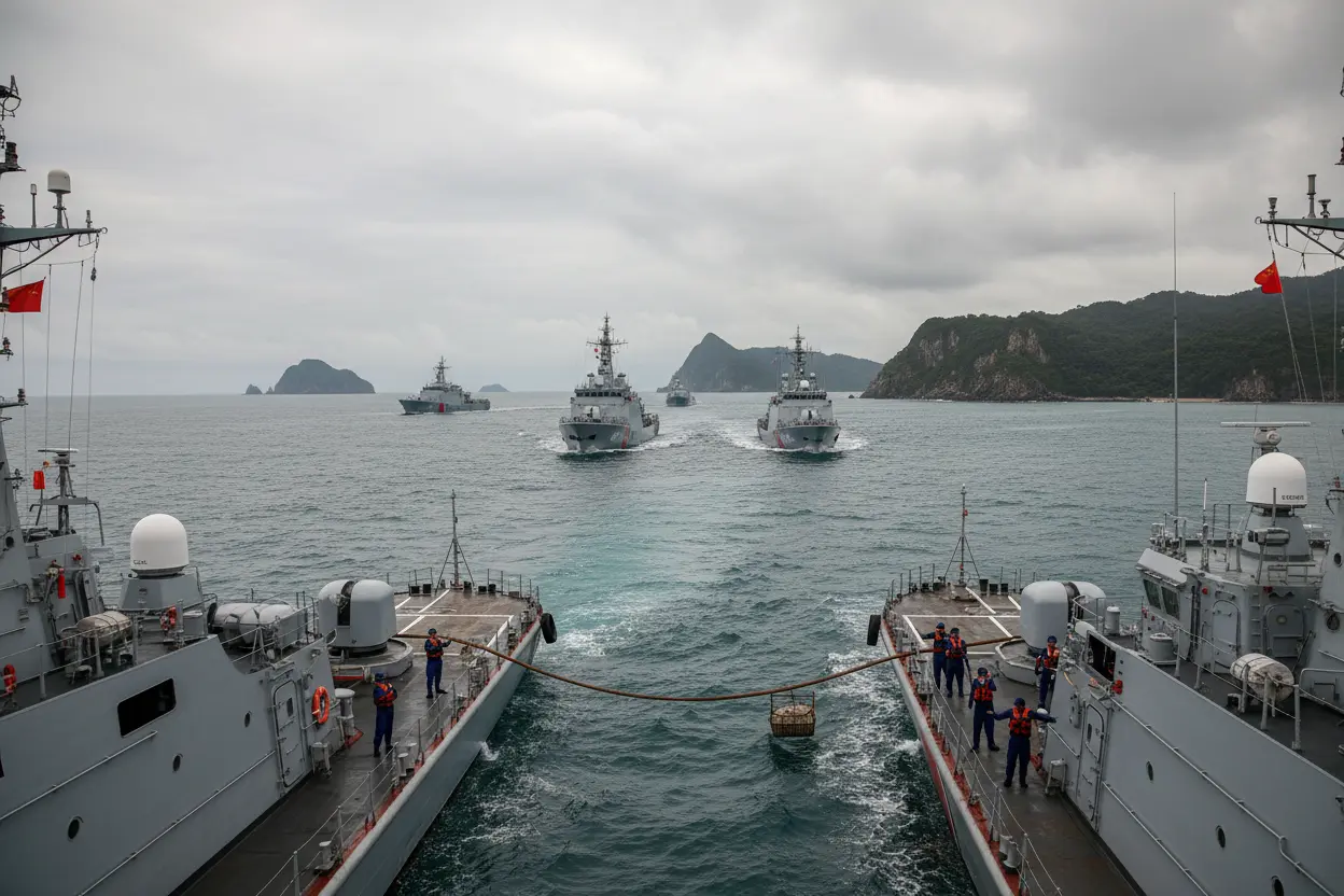 中国海警局、台湾島東方で「定例の法執行巡視」継続　任務交代で船団が引継ぎ