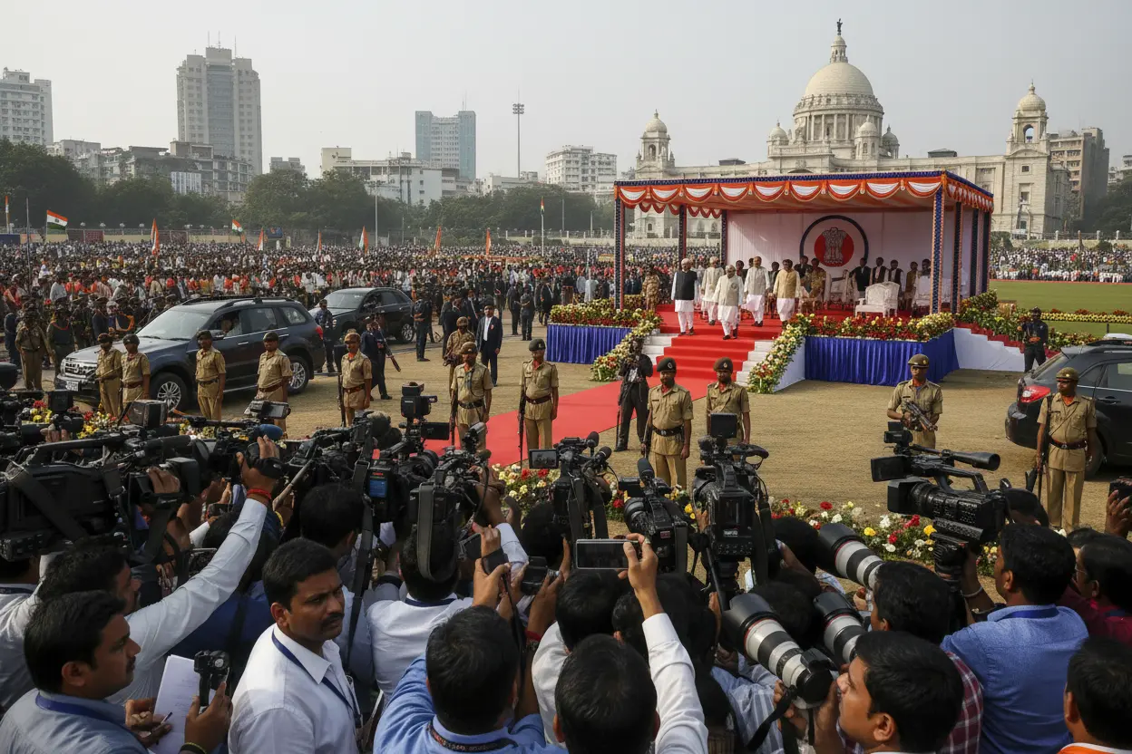 コルカタで宣誓式　BJP初の西ベンガル州政権へ、モディら出席