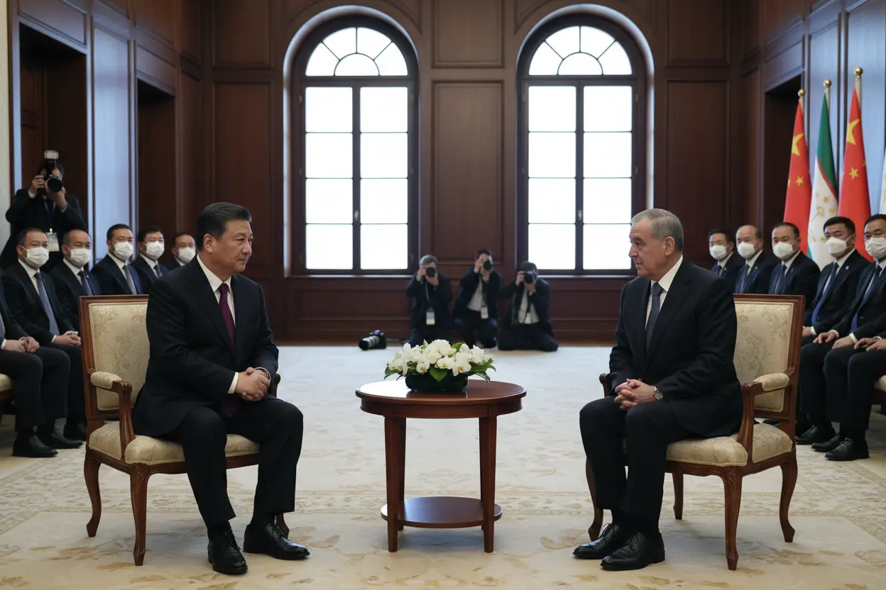 李強首相氏・ラフモン大統領氏会談　戦略的協力強調　外部干渉断固反対、経済・人的交流深化