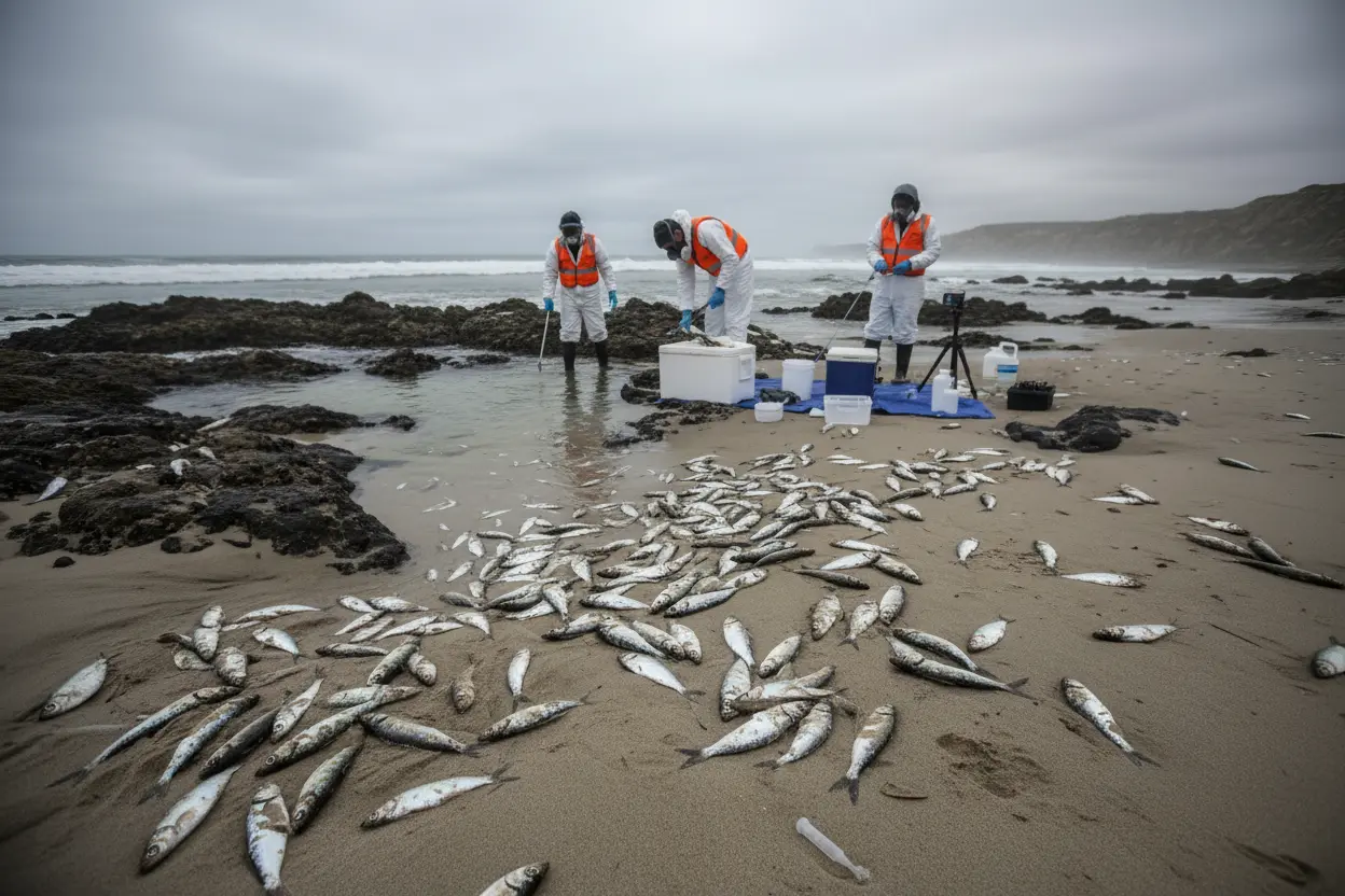 ウェスタンケープ沿岸で大量死イワシ　DFFE 海洋毒素検査継続、市民に採取・消費控え呼び掛け