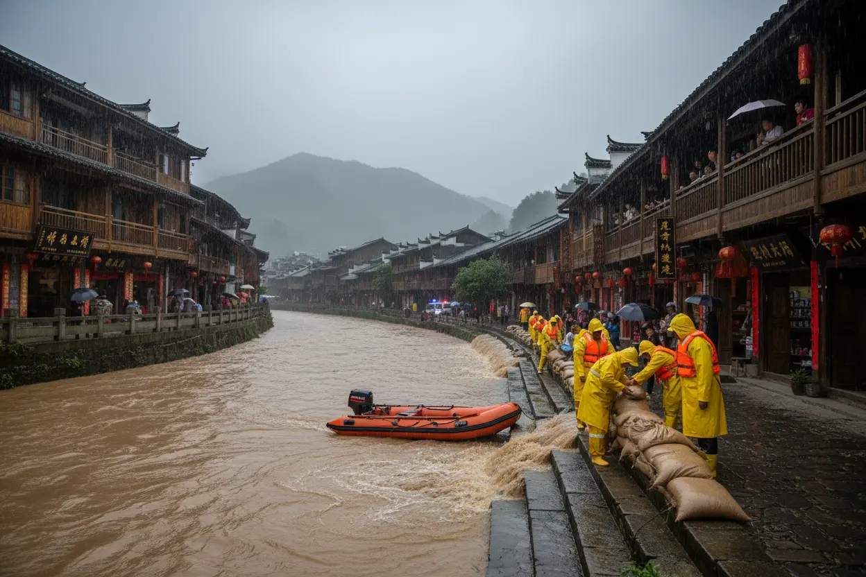 中国 9河川 警戒水位超え　複数省で洪水、緊急対応継続