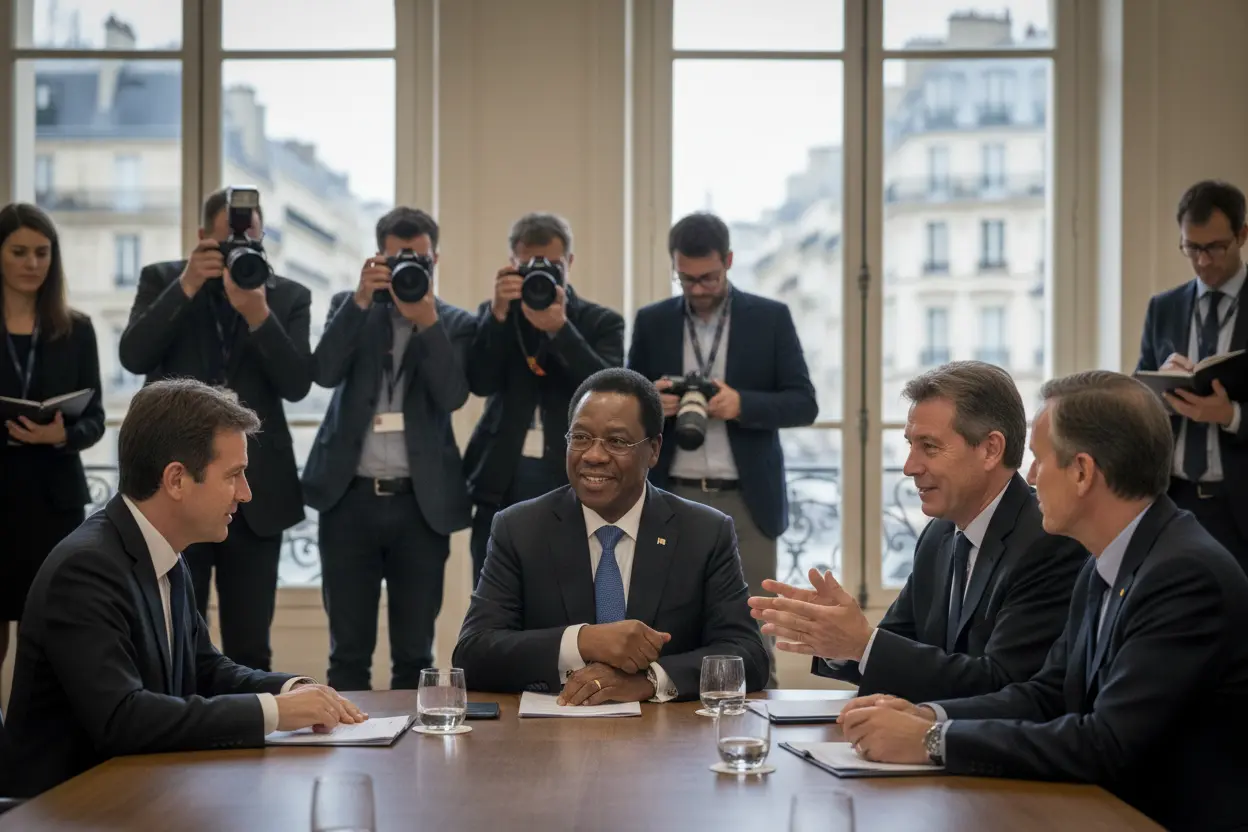 ラマポーサ大統領、フランスで企業トップと会談　経済協力促進へ三日間の公式実務訪問