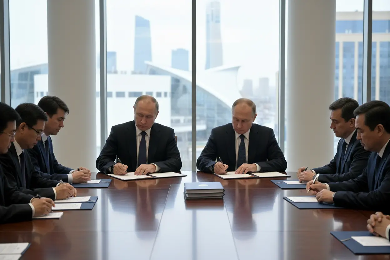ロシアとカザフスタン、10件の文書に調印　「友好の7柱」共同声明採択