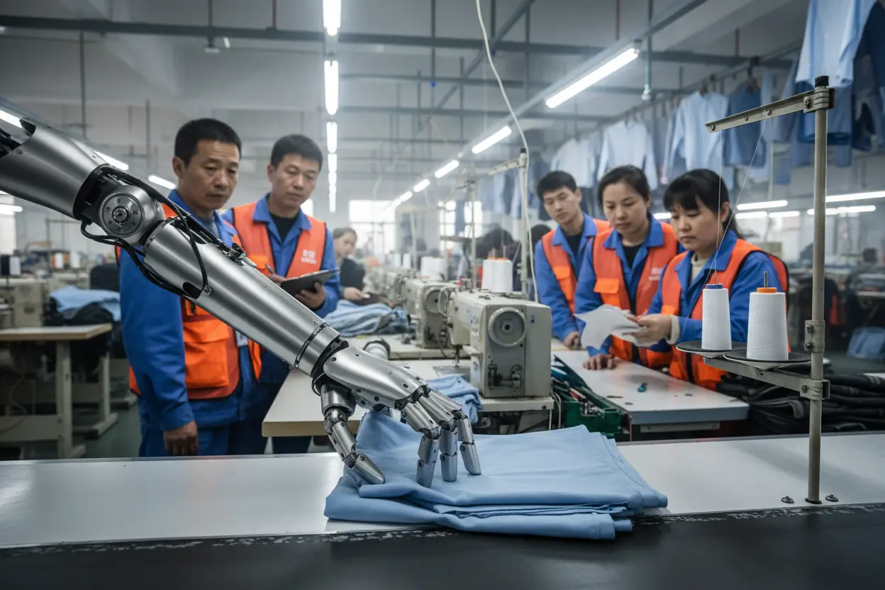 中国工場試験進むヒューマノイド型ロボット　布片分別成功率97％、普及に課題